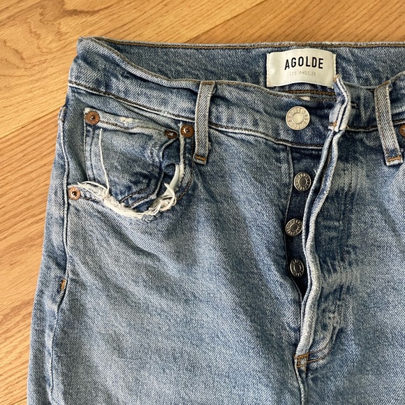 AGOLDE Riley High Rise Straight Distressed Jeans - Picture 2 of 11